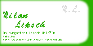 milan lipsch business card